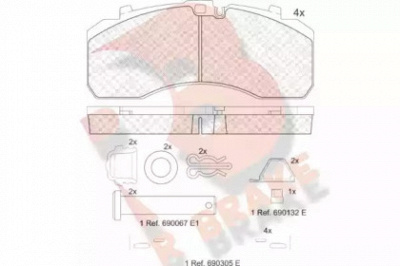 R BRAKE rb2091066 -  Комплект тормозных колодок, дисковый тормоз